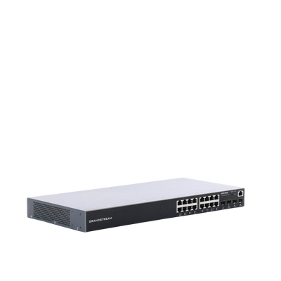 Switch Gigabit PoE+ Administrable / 16 puertos 10/100/1000 Mbps + 4 Puertos SFP Uplink / Hasta 240W / Compatible con GWN Cloud.