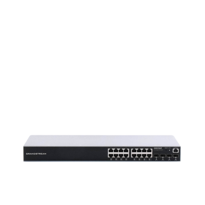 Switch Gigabit PoE+ Administrable / 16 puertos 10/100/1000 Mbps + 4 Puertos SFP Uplink / Hasta 240W / Compatible con GWN Cloud.