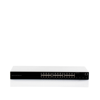 Switch Gigabit PoE+ Administrable / 24 puertos 10/100/1000 Mbps + 4 Puertos SFP Uplink / Hasta 360W / Compatible con GWN Cloud.