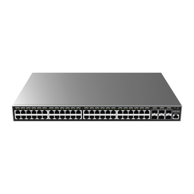 Switch Gigabit PoE+ Administrable / 48 puertos 10/100/1000 Mbps + 6 Puertos SFP+ / Hasta 400W / Compatible con GWN Cloud.