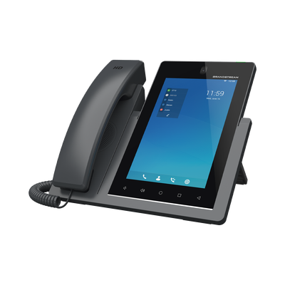 Teléfono IP Android 11, 16 líneas SIP con 16 cuentas, pantalla táctil  7", puertos Gigabit, Wi-Fi, Bluetooth, PoE, codec Opus, IPV4/IPV6 con gestión en la nube GDMS