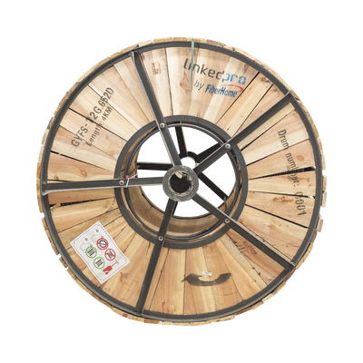 Carrete de 4 km de Fibra Óptica para Exterior G.652D, Armada, Monomodo de 12 Hilos, Loose Tube, Color Negro, Para Instalación en Ducto Subterráneo o Enterrado Directo