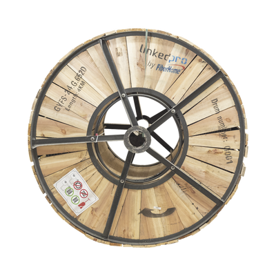 Carrete de 4 km de Fibra Óptica para Exterior G.652D, Armada, Monomodo de 24 Hilos, Loose Tube, Color Negro, Para Instalación en Ducto Subterráneo o Enterrado Directo