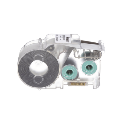 Casete de Etiquetas de Poliolefina de Cinta Continua, Tubo Termocontráctil, 11.2 mm de Ancho, 2.4 m de largo, Para Cables de 2 a 6.4 mm (16-10 AWG) de Diámetro, Color Blanco