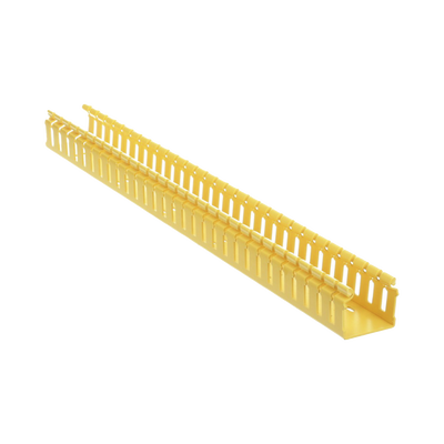 Canaleta Ranurada de PVC sin Tapa, Tipo H (Tapa Abisagrada), 2 in de Ancho, 2 in de Alto y 1828.8 mm de Largo, Color Amarillo