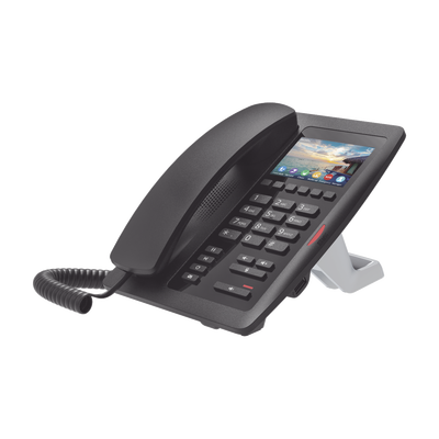 (H5W Color Negro)Teléfono IP WiFi para Hotelería, profesional de gama alta con pantalla LCD de 3.5 pulgadas a color, 6 teclas programables para servicio rápido (Hotline) PoE