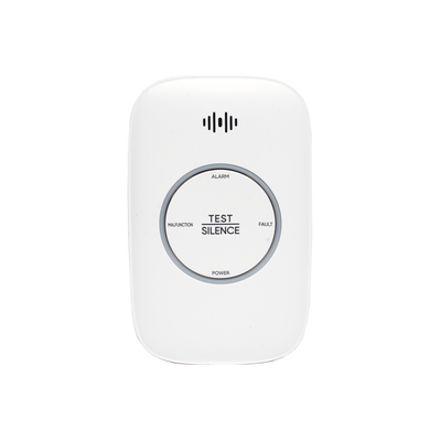 (HikFire) Detector de Gas Natural Metano (CH4) / Alarma Temprana / Salida para cierre de Válvula y/o  activación de Ventilador / Protección IP30 / Alarma de 70dB a 115dB a 1 metro de distancia