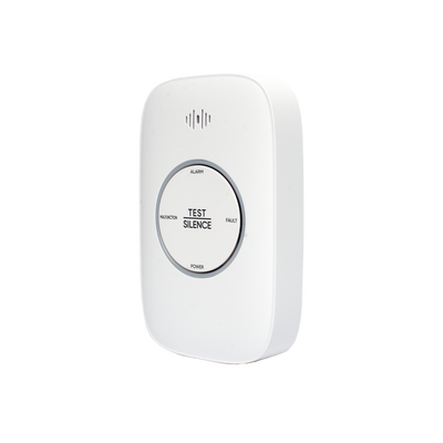 (HikFire) Detector de Gas Natural Metano (CH4) / Alarma Temprana / Salida para cierre de Válvula y/o  activación de Ventilador / Protección IP30 / Alarma de 70dB a 115dB a 1 metro de distancia