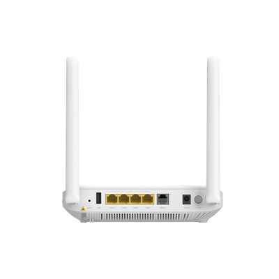 ONU GPON WiFi (2.4/5 GHz), 2 antenas de 5 dBi, Compatible con OLT de Terceros, MIMO 2x2, 4 puertos Gigabit + 1 POTS + USB, conector SC/UPC (Gestión WAN desde la Interfaz de la ONU)