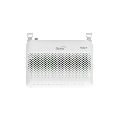 ONU GPON WiFi (2.4/5 GHz), 2 antenas de 5 dBi, Compatible con OLT de Terceros, MIMO 2x2, 4 puertos Gigabit + 1 POTS + USB, conector SC/UPC (Gestión WAN desde la Interfaz de la ONU)