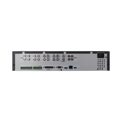 DVR 16 Canales Analogicos + 2 canales IP hasta 8 Megapixel / Soporta 4 Tecnologías (AHD, TVI, CVI, CVBS) / Hasta 8 HDDs / Entradas y Salidas de Audio y Alarma