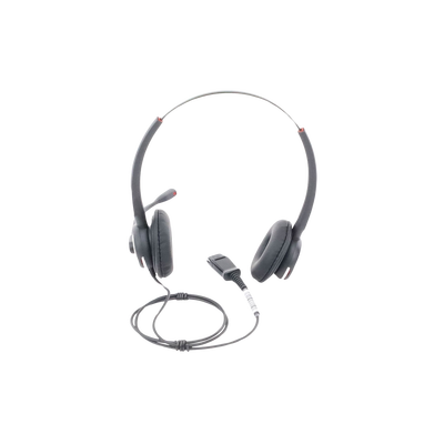 Diadema binaudal (duo) con tecnología antishock para teléfonos IP FANVIL y Polycom con micrófono de cancelación de ruido, larga durabilidad