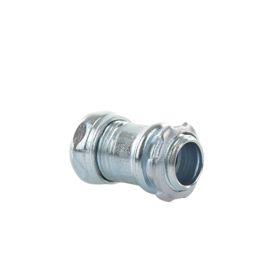 Conector Recto Compresión de Acero Galvanizado para Pared Delgada de 1/2" .