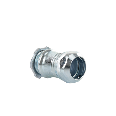 Conector Recto Compresión de Acero Galvanizado para Pared Delgada de 1/2" .