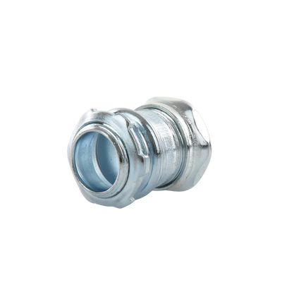 Conector Recto Compresión de Acero Galvanizado para Pared Delgada de 3/4" .