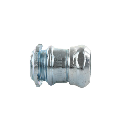 Conector Recto Compresión de Acero Galvanizado para Pared Delgada de 3/4" .
