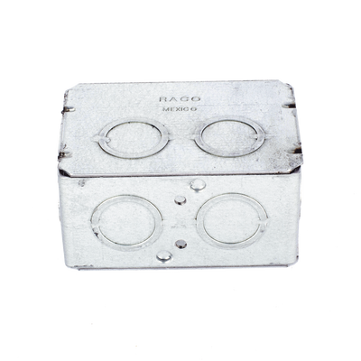 Caja (Chalupa )  Multigang de 1 Gang/ Profundidad de  2-1/2"/ 8 TKO (1/2" y 3/4").