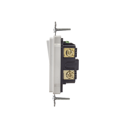 Interruptor Decorador de 20 A 120-277 V CA/ Unipolar / Cableado Lateral y Posterior / Color Blanco.
