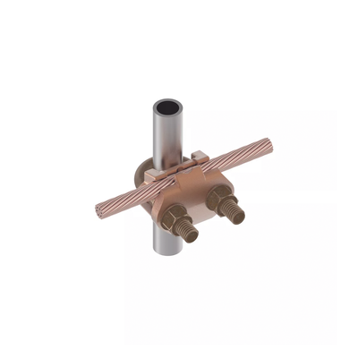 Conector Mecánico para Cable Calibre 4 a 2/0 AWG / Paralelo o 90° a Tubo de 3/8" o Varilla de 5/8" - 3/4".