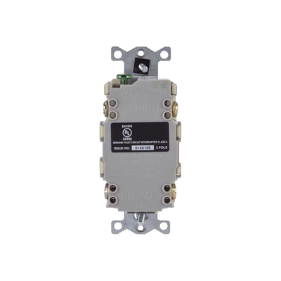 Contacto de Auto-verificación GFCI con Interruptor de Falla a Tierra de 15 A 125 V 2 Polos/ Color Marfil / Nema 5-15R / Grado Industrial Comercial.