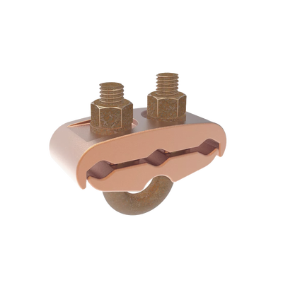 Conector Mecánico para 3 Cables para Calibre 2/0 AWG - 250 KCMIL a Tubería de 3/8"  o  Varilla 5/8" - 3/4".