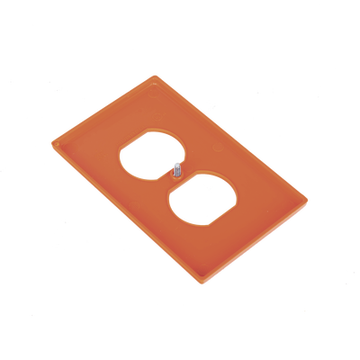 Tapa para Contacto Dúplex Color naranja.