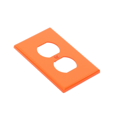 Tapa para Contacto Dúplex Color naranja.