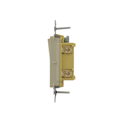 Interruptor Unipolar Residencial 15 A 120-277 V / Cableado Lateral y Trasero / Color Marfil.