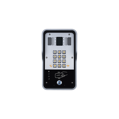 Audio Portero IP  2 líneas SIP con relevador integrado, Lector RFID para acceso por clave numérica, tarjeta o llamada remota, PoE