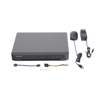DVR 4 Canales TURBOHD + 2 Canales IP / 5 Megapixel Lite - 3K Lite / Audio de Dos Vías por Coaxitron / Reconocimiento Facial / ACUSENSE (Evista falsas alarmas) / 1 Bahía de Disco Duro / Salida de Video en Full HD