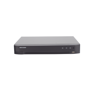 DVR 4 Canales TURBOHD + 4 Canales IP / 8 Megapixel (4K) / Audio por Coaxitron / ACUSENSE / Reconocimiento Facial / 1 Bahía de Disco Duro / Salida de Video en Full HD / H.265+ / Alarmas I/O