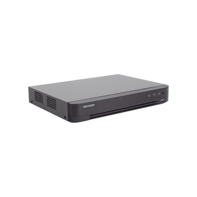 DVR 4 Canales TURBOHD + 4 Canales IP / 8 Megapixel (4K) / Audio por Coaxitron / ACUSENSE / Reconocimiento Facial / 1 Bahía de Disco Duro / Salida de Video en Full HD / H.265+ / Alarmas I/O