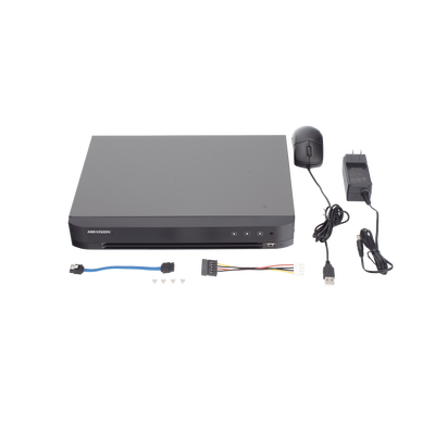 DVR 4 Canales TURBOHD + 4 Canales IP / 8 Megapixel (4K) / Audio por Coaxitron / ACUSENSE / Reconocimiento Facial / 1 Bahía de Disco Duro / Salida de Video en Full HD / H.265+ / Alarmas I/O