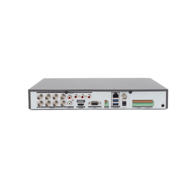 DVR 8 Canales TURBOHD +  8 Canales IP / 8 Megapixel (4K) / Audio por Coaxitron / ACUSENSE / Reconocimiento Facial / 1 Bahía de Disco Duro / Alarmas I/O / Salida de Video en 4K / H.265+