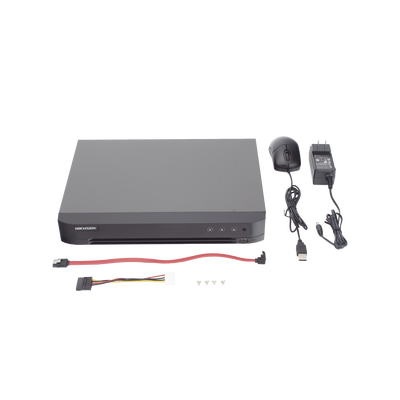 DVR 8 Canales TURBOHD + 8 Canales IP / 8 Megapixel (4K) / Audio por Coaxitron / ACUSENSE / Reconocimiento Facial / 1 Bahía de Disco Duro / Salida de Video en 4K / H.265+