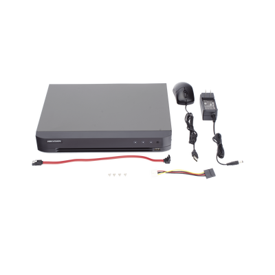 DVR 8 Canales TURBOHD + 8 Canales IP / 8 Megapixel (4K) / Audio de dos vías por Coaxitron / ACUSENSE / Reconocimiento Facial / 1 Bahía de Disco Duro / Salida de Video en 4K / H.265+