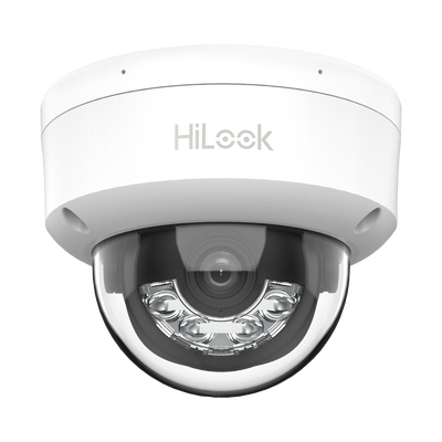 [Dual Light] Domo IP de 2 Megapixel (1080p) / Lente 2.8 mm / 20 mts IR + 15 mts Luz Blanca / Micrófono Integrado / ACUSENSE Lite / Uso en interior / PoE / dWDR / H.265+ / ONVIF