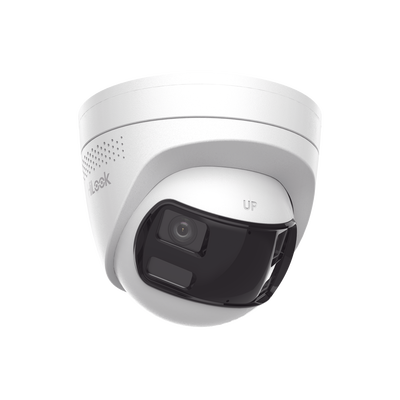 [Dual Light] Turret IP 6 Megapixel / Imagen Panorámica 180°/ PoE / Micrófono y Bocina Integrado / Exterior IP67 / Audio Bidireccional / Alarma Visual y Auditiva Integrada / Smart Supplement Light / Micro SD 512 GB