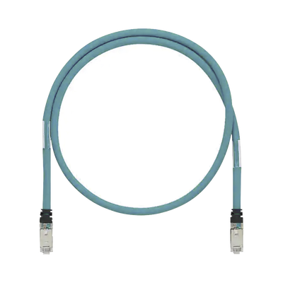 Patch Cord Cat6A de Grado Industrial 600V, Blindado SF/UTP, Calibre 26 AWG, Color Aqua, 2 m