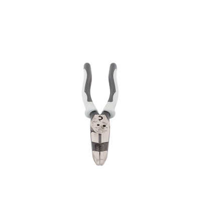 Pinza Híbrida con Ponchadora de 8". Pela Cable Sólido de 10-14 AWG y Cable Trenzado de 12-16 AWG