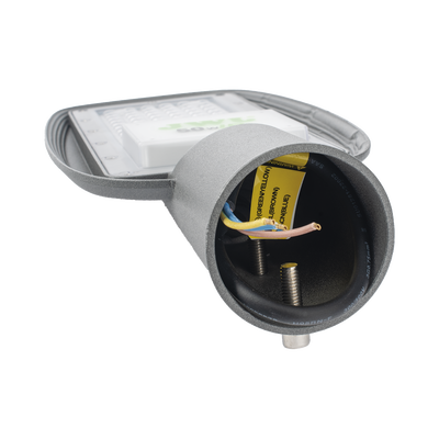 Luminaria LED de 50 W/ 100 - 265 V CA ~50/60 Hz / Fotocelda / Color Blanco/ Dimensiones 160 x 390 x 78 mm / Ángulo de Luz 135°.