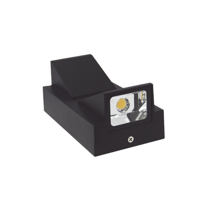 Lámpara Arbotante 6 W 330 lm / Dimensiones 141 x 80 mm / 85 - 265 Vca~ 50/60Hz / Luz Cálida 2 700 K / Uso en exterior IP 54.