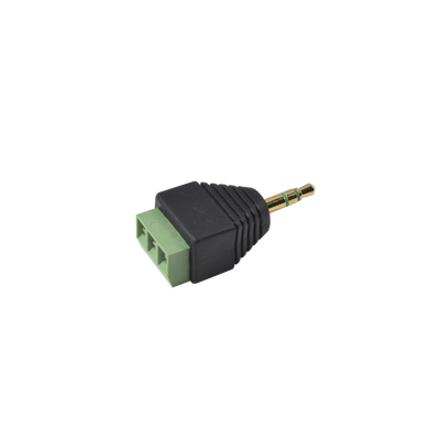 Adaptador para audio y video de 3.5 mm con terminal atornillable