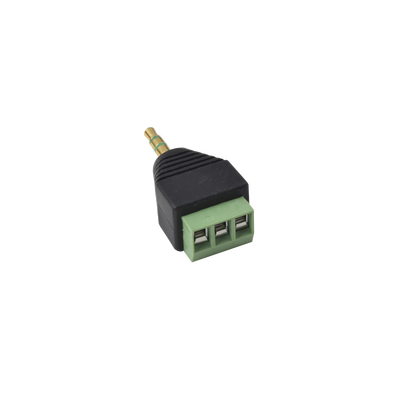 Adaptador para audio y video de 3.5 mm con terminal atornillable