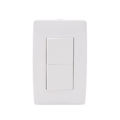 Apagador Dúplex de 10 A/ 127 V CA ~ 60 Hz /  1 1/2 Módulos / Color Blanco.