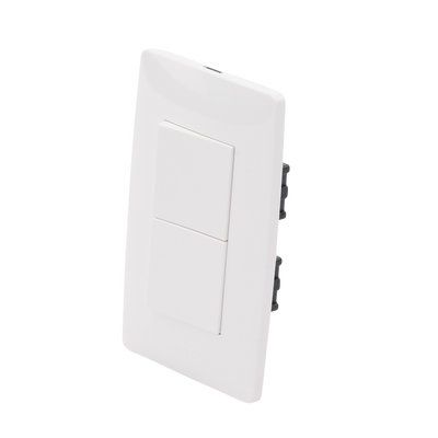 Apagador Escalera Doble de 10 A/ 127 V CA ~ 60 Hz / 1 1/2 Módulos / Color Blanco.