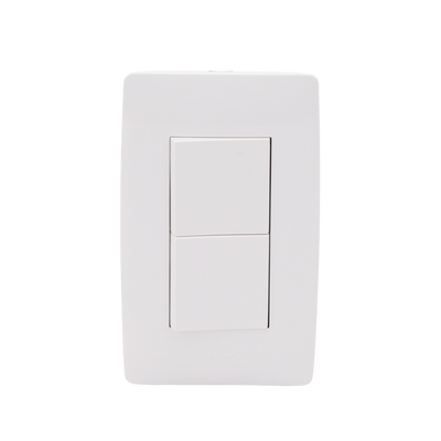 Apagador Escalera Doble de 10 A/ 127 V CA ~ 60 Hz / 1 1/2 Módulos / Color Blanco.
