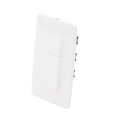 Apagador Triple Sencillo de 10 A/ 127 V CA ~ 60 Hz / Color Blanco.