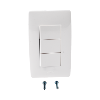Apagador Triple Sencillo de 10 A/ 127 V CA ~ 60 Hz / Color Blanco.