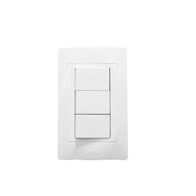 Apagador Triple Sencillo de 10 A/ 127 V CA ~ 60 Hz / Color Blanco.